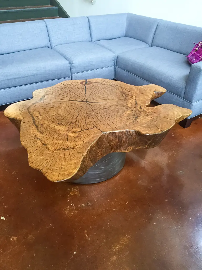 Live edge tree slab coffee table San Antonio