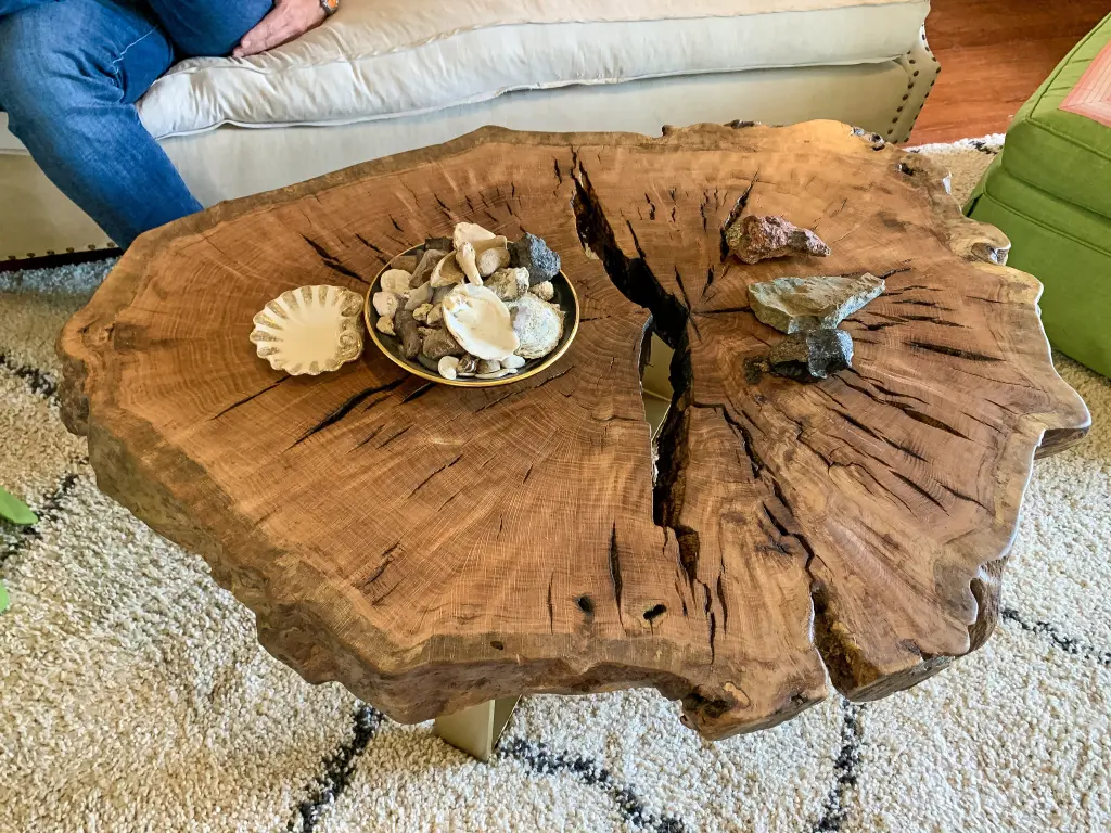 Natural wood slab coffee table San Antonio