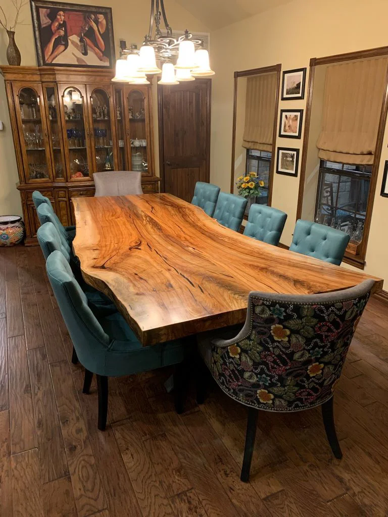 Custom live edge dining table by Green Wood Milling Co. San Antonio