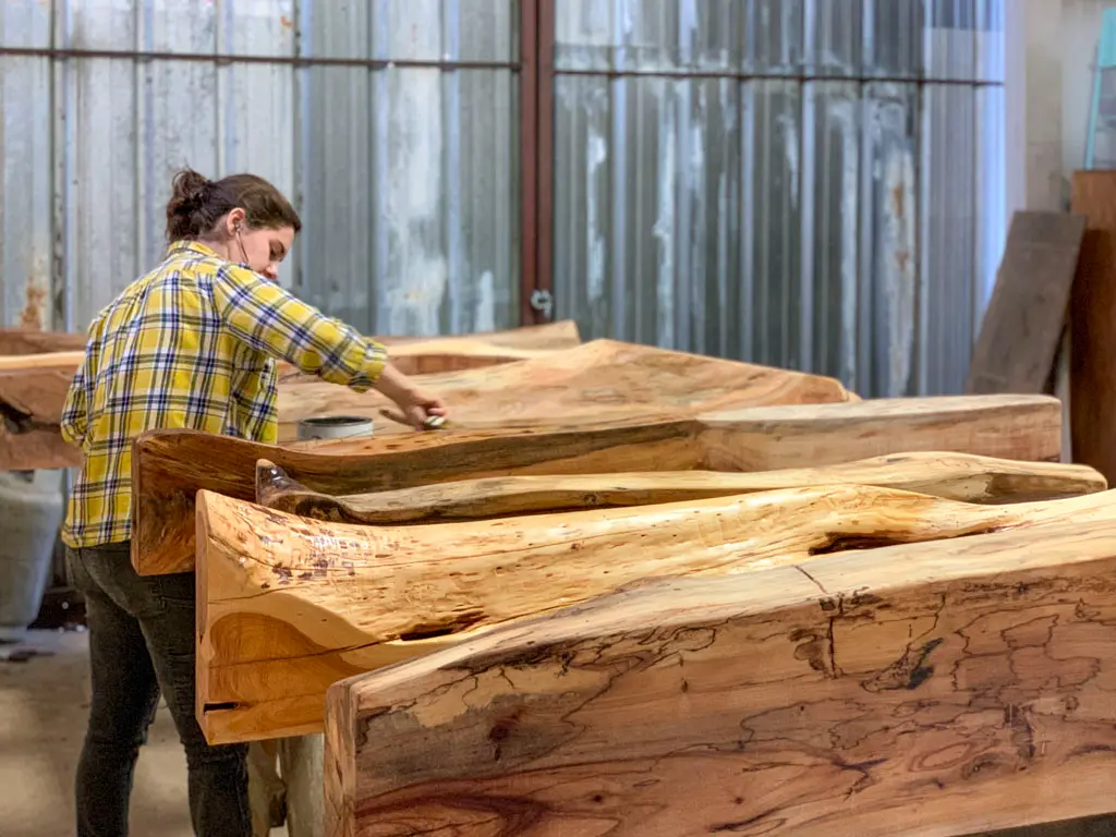 Rustic custom fireplace mantle by Green Wood Milling Co. in San Antonio