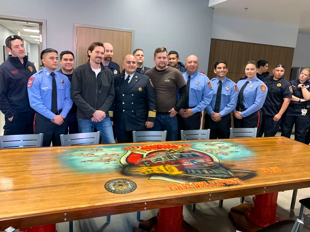 Custom fire department conference table presentation in San Antonio